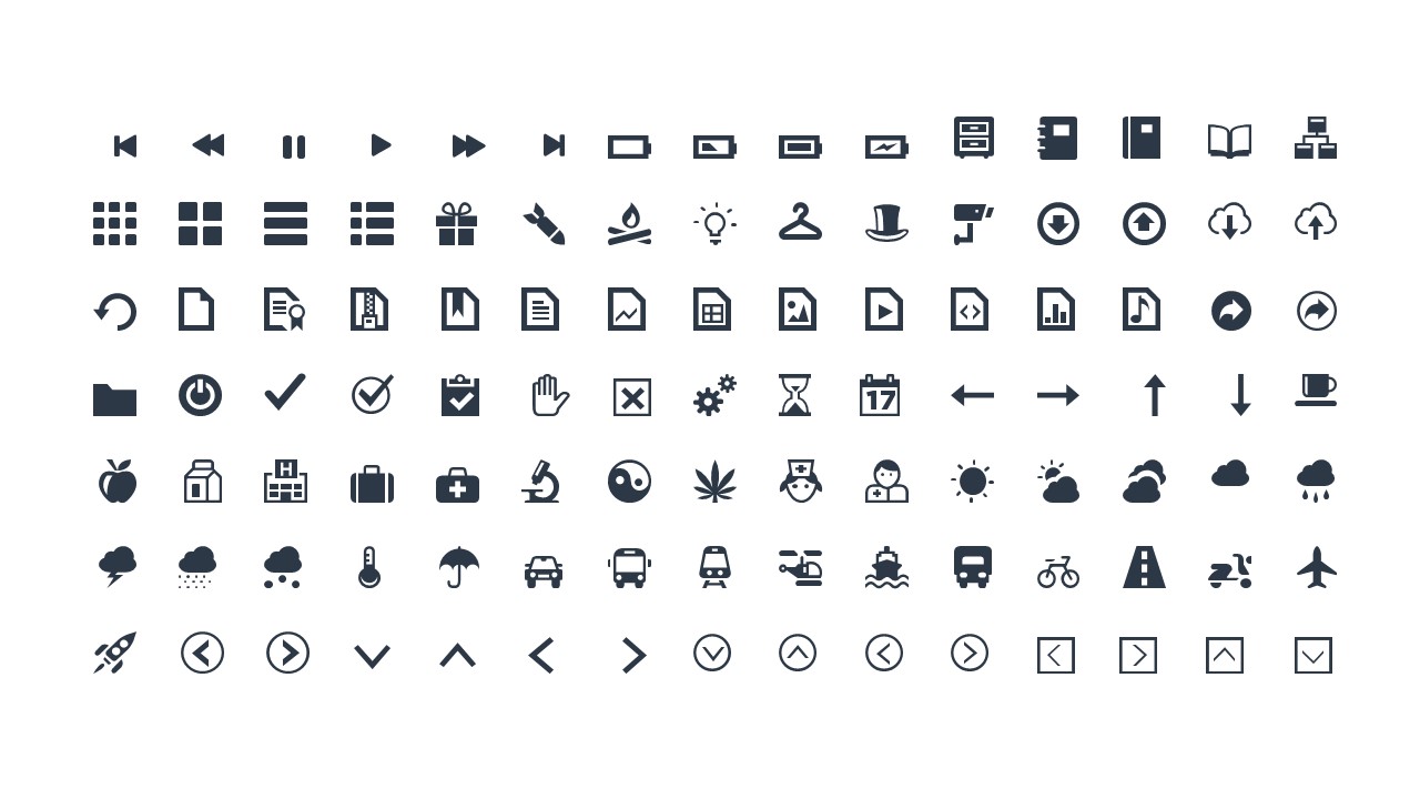 Bộ icon vector đa dạng cho thiết kế Powerpoint